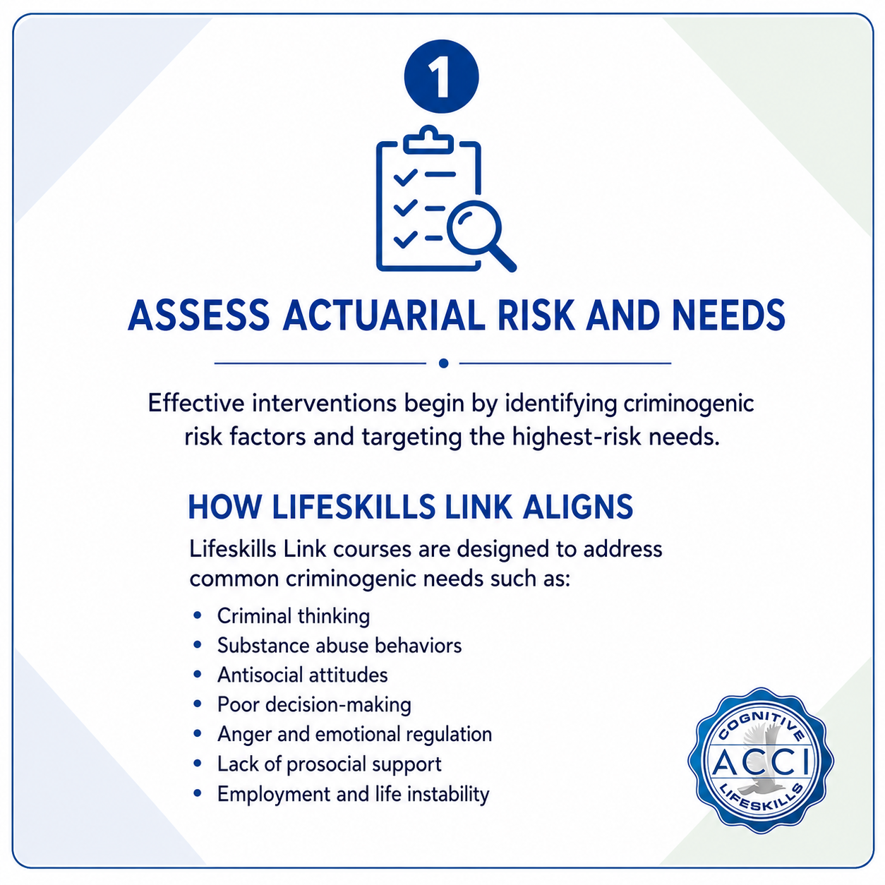 Assess Actuarial Risk and Need